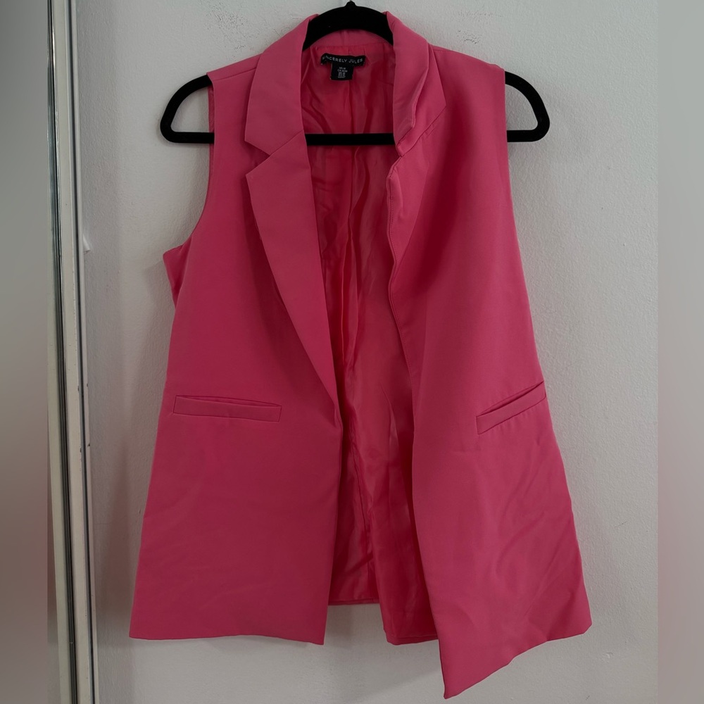 Sincerely Jules Pink Tailored Vest
